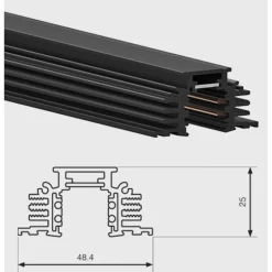 Aqform Szyna wpuszczana 48V 1 metr - szyna 48V do systemu Multitrack