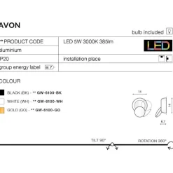 Azzardo Avon - kinkiet LED