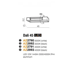 Azzardo Dali 45 kinkiet LED IP44