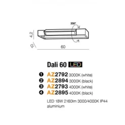 Azzardo Dali 60 kinkiet LED IP44