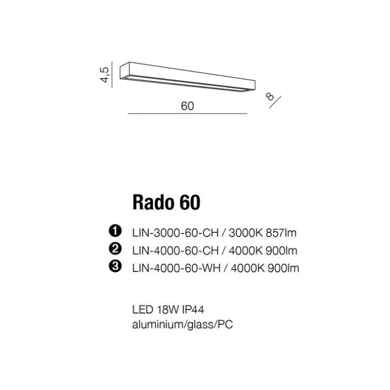 Azzardo Rado - kinkiet łazienkowy IP44