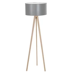 Azzardo Tripod Wood lampa podłogowa jednopunktowa