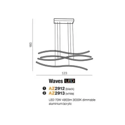 Azzardo Waves GD - lampa wisząca