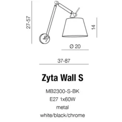 Azzardo Zyta Wall S Kinkiet Na Wysięgniku