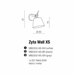 Azzardo Zyta Wall XS Kinkiet ruchomy