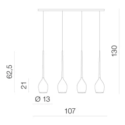 Izza 4 wisząca white - Azzardo