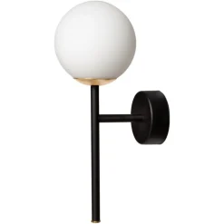 Kaspa Astra Deco kn czarny - złote dodatki - kinkiet, szklane kule