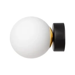 Kaspa Astra kn czarny - złote dodatki - kinkiet, szklane kule