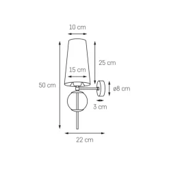 Kaspa Coco KN - kinkiet, abażur z tkaniny
