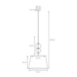 Kaspa Coco M - lampa wisząca, abażur z tkaniny
