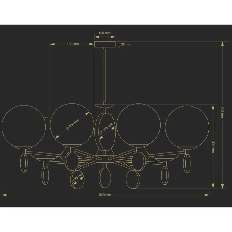 Kutek Dimaro ZW 8 - lampa wisząca