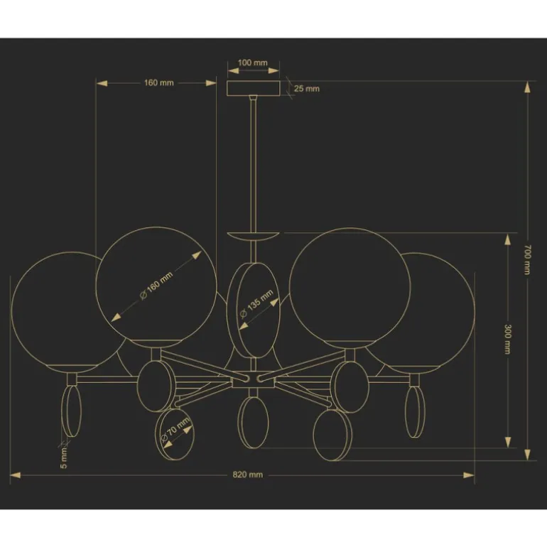 Kutek Dimaro ZW 6 - lampa wisząca