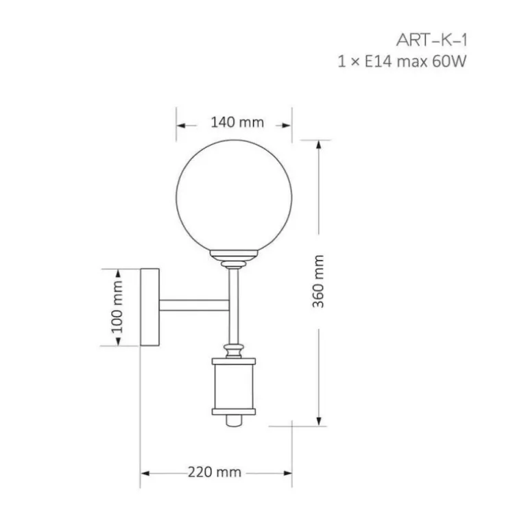 Kutek Mood Artu K1 Glass - kinkiet nowoczesny