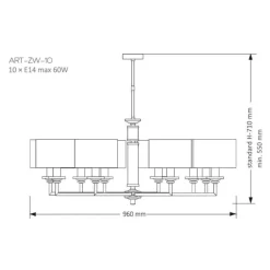 Kutek Mood Artu ZW 10 - lampa wisząca nowoczesna