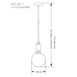 Kutek Mood Artu ZW 1 Glass - lampa wisząca nowoczesna