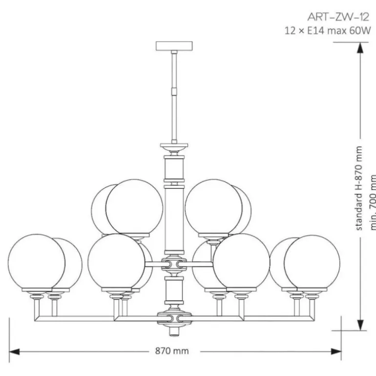 Kutek Mood Artu ZW 12 Glass - lampa wisząca nowoczesna