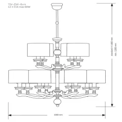 Kutek Mood Tivoli ZW 8+4 - lampa wisząca