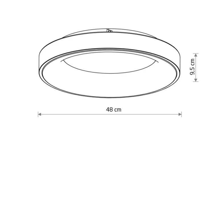 Nikki round led 11207 plafon czarny 48 cm 3000K
