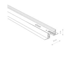 Profile recessed track 1 meter 9013