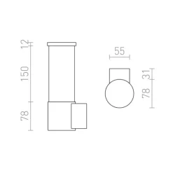 Redlux Garret W - kinkiet zewnętrzny IP65