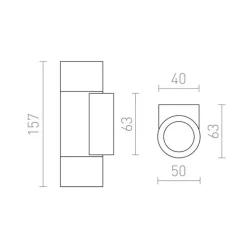 Redlux Mico Up-Down - kinkiet zewnętrzny IP54