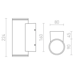 Redlux Mizzi II - kinkiet zewnętrzny IP65