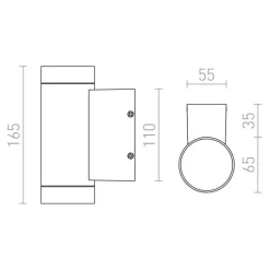 Redlux Mizzi II GU10 - kinkiet zewnętrzny IP54
