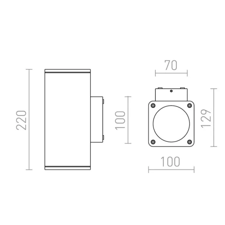 Redlux Mizzi SQ II - kinkiet zewnętrzny IP54