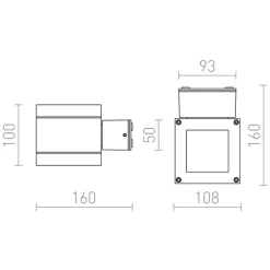 Redlux Telo - kinkiet zewnętrzny IP44