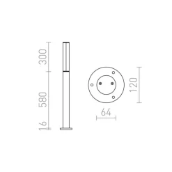 Redlux Vadis 900 - lampa zewnętrzna stojąca IP54